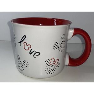 Red and White Disney Love Mug Cup With Handle Diahwasher and Microwave Safe